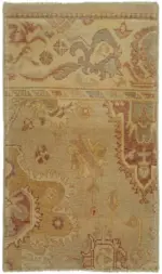 Anadolu Eskitme Bej Pamuk Üzerine Yün El Dokuma Halı-065x110