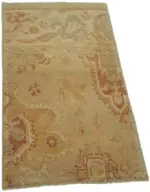 Anadolu Eskitme Bej Pamuk Üzerine Yün El Dokuma Halı-065x110 - Görsel 2