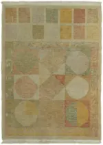 Anadolu Eskitme Bej Pamuk Üzerine Yün El Dokuma Halı-069x094