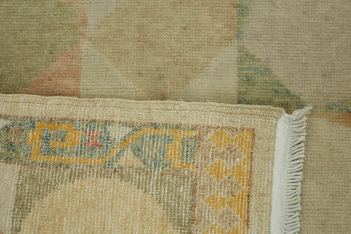Anadolu Eskitme Bej Pamuk Üzerine Yün El Dokuma Halı-069x094 - Görsel 6