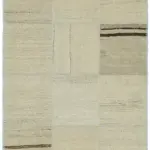 Kendir Çizgili Bej Kenevir İpinden El Dokuma Kilim-093x128