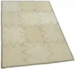 Kendir Çizgili Bej Kenevir İpinden El Dokuma Kilim-093x128 - Görsel 2