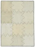 Kendir Çizgili Bej Kenevir İpinden El Dokuma Kilim-093x127