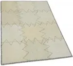 Kendir Çizgili Bej Kenevir İpinden El Dokuma Kilim-093x127 - Görsel 2