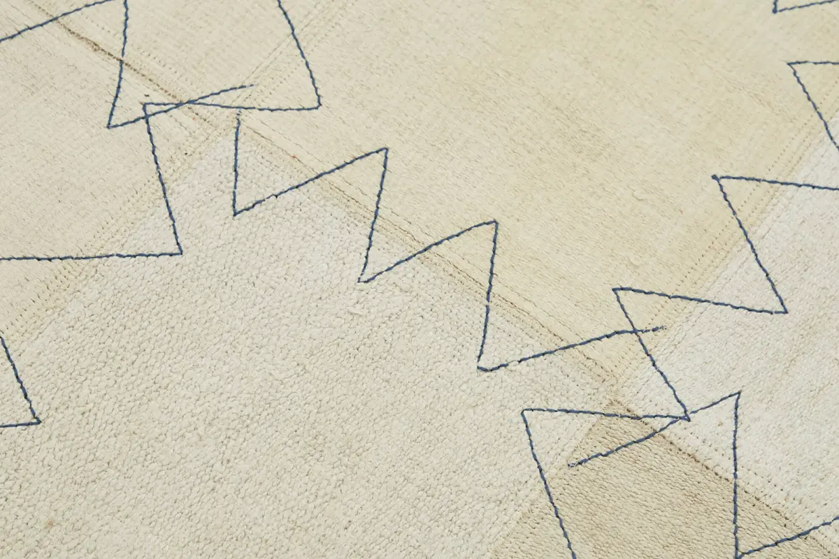 Kendir Çizgili Bej Kenevir İpinden El Dokuma Kilim-093x127 - Görsel 5