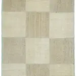 Kendir Çizgili Bej Kenevir İpinden El Dokuma Kilim-093x128