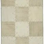 Kendir Çizgili Bej Kenevir İpinden El Dokuma Kilim-093x128