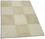 Kendir Çizgili Bej Kenevir İpinden El Dokuma Kilim-093x128 - Görsel 2