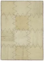 Kendir Çizgili Bej Kenevir İpinden El Dokuma Kilim-093x127