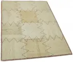 Kendir Çizgili Bej Kenevir İpinden El Dokuma Kilim-093x127 - Görsel 2