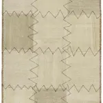 Kendir Çizgili Bej Kenevir İpinden El Dokuma Kilim-093x129