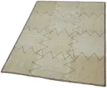 Kendir Çizgili Bej Kenevir İpinden El Dokuma Kilim-093x129 - Görsel 3