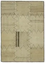 Kendir Çizgili Bej Kenevir İpinden El Dokuma Kilim-093x128