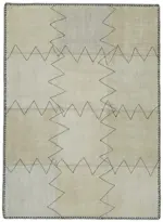 Kendir Çizgili Bej Kenevir İpinden El Dokuma Kilim-093x128