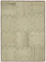 Kendir Çizgili Bej Kenevir İpinden El Dokuma Kilim-093x128