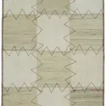 Kendir Çizgili Bej Kenevir İpinden El Dokuma Kilim-093x128