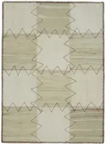 Kendir Çizgili Bej Kenevir İpinden El Dokuma Kilim-093x128