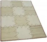 Kendir Çizgili Bej Kenevir İpinden El Dokuma Kilim-093x128 - Görsel 2