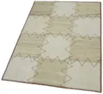 Kendir Çizgili Bej Kenevir İpinden El Dokuma Kilim-093x128 - Görsel 3