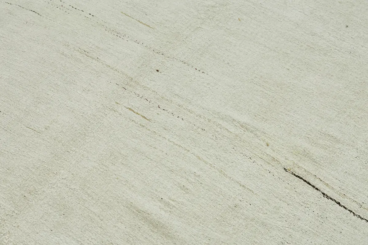 Kendir Çizgili Beyaz Kenevir İpinden El Dokuma Kilim-172x320 - Görsel 5