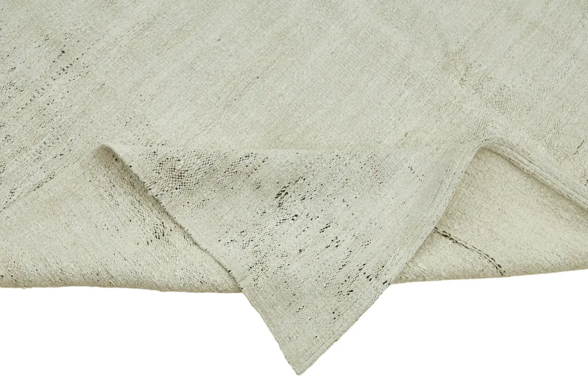 Kendir Çizgili Beyaz Kenevir İpinden El Dokuma Kilim-172x320 - Görsel 6