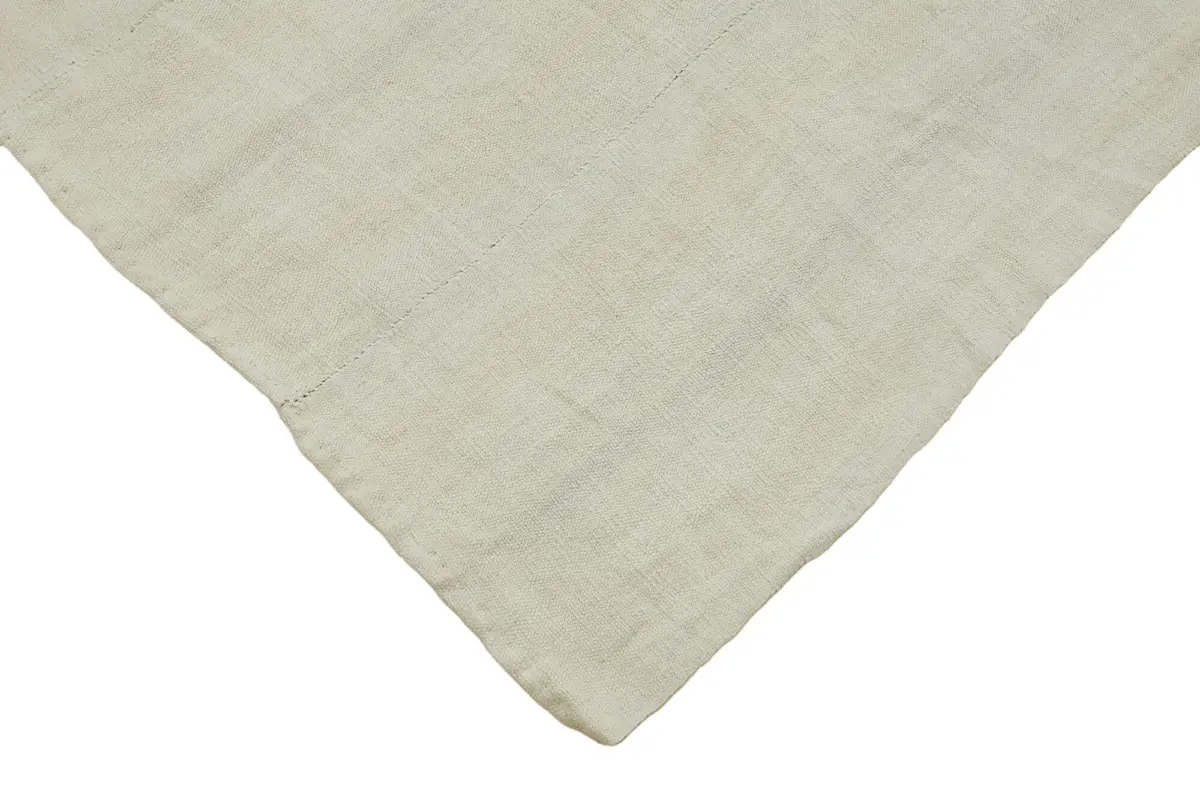 Kendir Çizgili Beyaz Kenevir İpinden El Dokuma Kilim-180x201 - Görsel 4