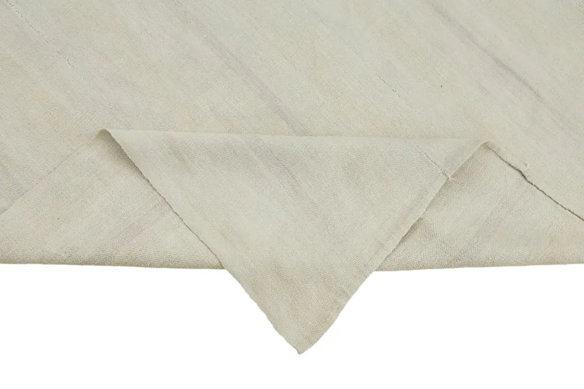 Kendir Çizgili Beyaz Kenevir İpinden El Dokuma Kilim-180x201 - Görsel 6