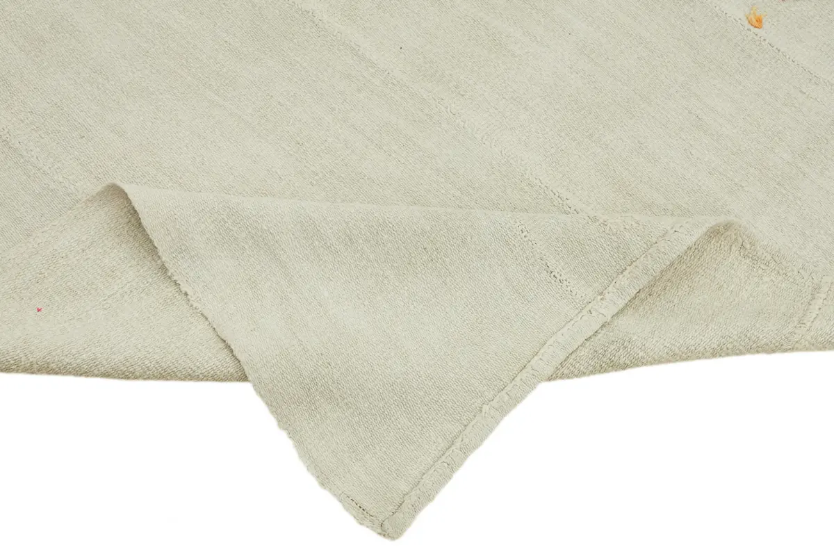 Kendir Çizgili Beyaz Kenevir İpinden El Dokuma Kilim-180x226 - Görsel 6