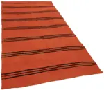Kendir Çizgili Turuncu Kenevir İpinden El Dokuma Kilim-143x264 - Görsel 2