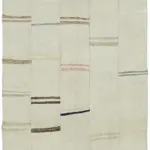 Kendir Çizgili Beyaz Kenevir İpinden El Dokuma Kilim-150x240