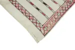 Kendir Çizgili Beyaz Kenevir İpinden El Dokuma Kilim-167x300 - Görsel 4