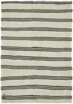 Kendir Çizgili Beyaz Kenevir İpinden El Dokuma Kilim-160x230