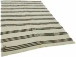 Kendir Çizgili Beyaz Kenevir İpinden El Dokuma Kilim-160x230 - Görsel 2