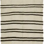 Kendir Çizgili Beyaz Kenevir İpinden El Dokuma Kilim-164x200