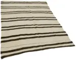Kendir Çizgili Beyaz Kenevir İpinden El Dokuma Kilim-164x200 - Görsel 2