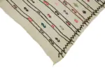 Kendir Çizgili Beyaz Kenevir İpinden El Dokuma Kilim-164x326 - Görsel 4