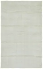 Kendir Çizgili Beyaz Kenevir İpinden El Dokuma Kilim-188x358