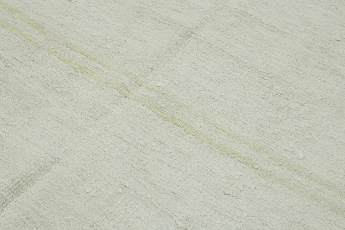 Kendir Çizgili Beyaz Kenevir İpinden El Dokuma Kilim-188x358 - Görsel 5