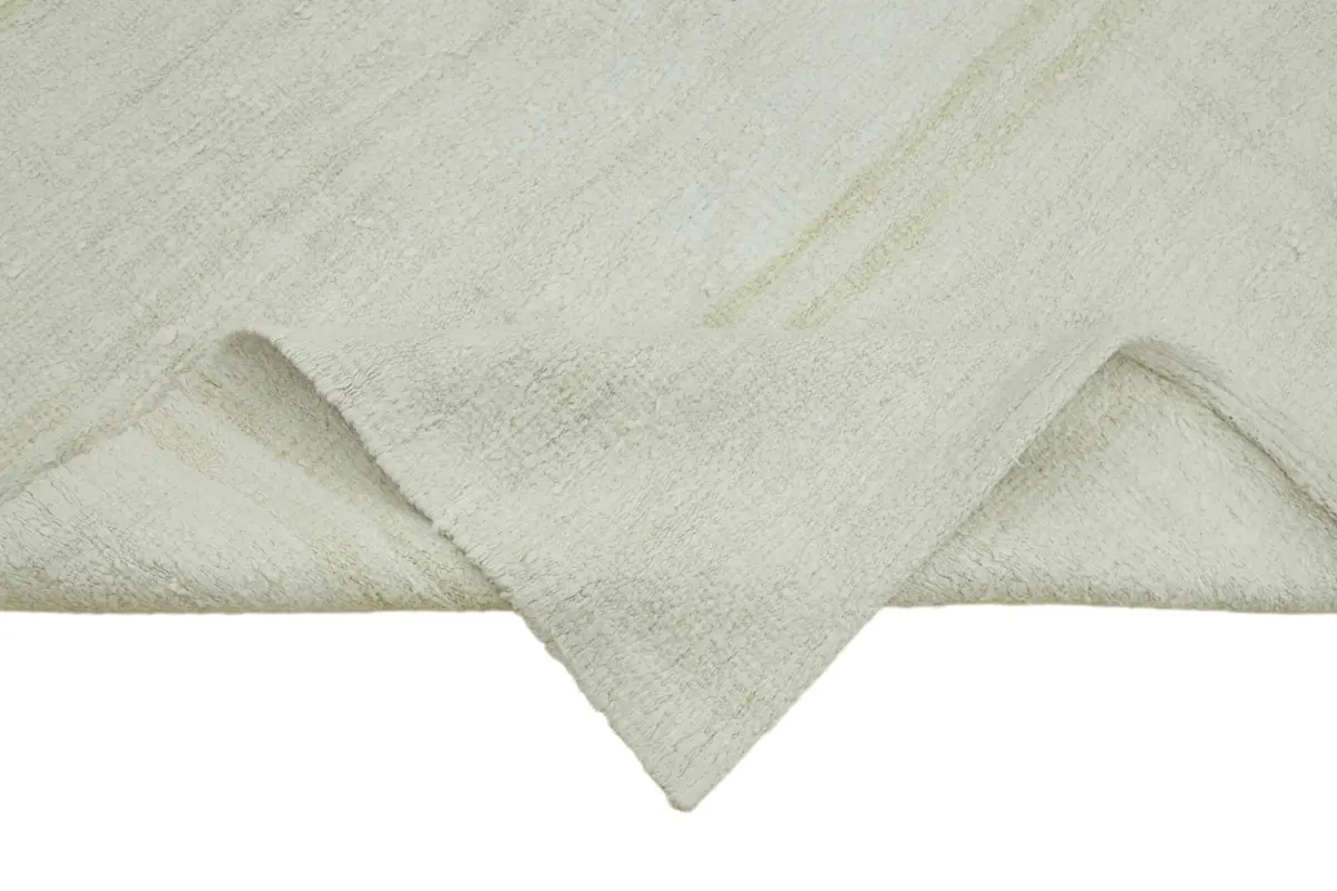 Kendir Çizgili Beyaz Kenevir İpinden El Dokuma Kilim-185x295 - Görsel 6
