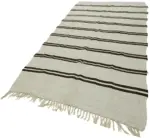 Kendir Çizgili Beyaz Kenevir İpinden El Dokuma Kilim-160x316 - Görsel 3