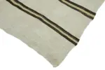 Kendir Çizgili Beyaz Kenevir İpinden El Dokuma Kilim-160x316 - Görsel 4