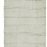 Kendir Çizgili Beyaz Kenevir İpinden El Dokuma Kilim-170x335