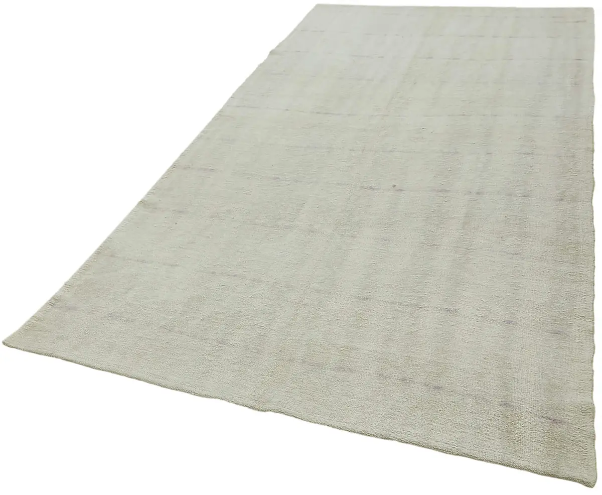 Kendir Çizgili Beyaz Kenevir İpinden El Dokuma Kilim-160x300 - Görsel 3
