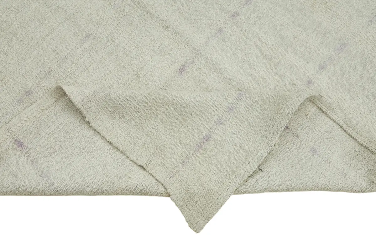 Kendir Çizgili Beyaz Kenevir İpinden El Dokuma Kilim-160x300 - Görsel 6