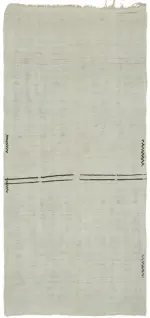 Kendir Çizgili Beyaz Kenevir İpinden El Dokuma Kilim-157x323