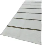 Kendir Çizgili Beyaz Kenevir İpinden El Dokuma Kilim-136x362 - Görsel 3