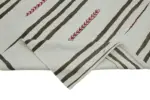 Kendir Çizgili Beyaz Kenevir İpinden El Dokuma Kilim-145x390 - Görsel 6