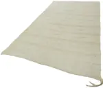 Kendir Çizgili Beyaz Kenevir İpinden El Dokuma Kilim-173x320 - Görsel 3