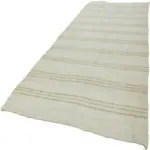 Kendir Çizgili Bej Kenevir İpinden El Dokuma Kilim-145x374 - Görsel 3