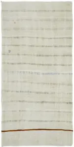 Kendir Çizgili Bej Kenevir İpinden El Dokuma Kilim-176x340